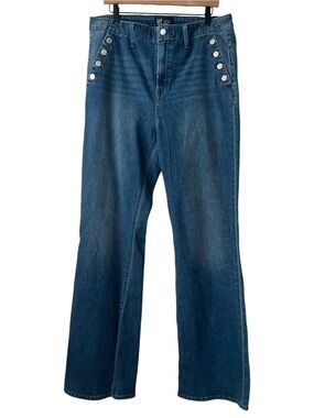 Gap High Rise Flare Dark Garda Jeans Size 18 Extra Long